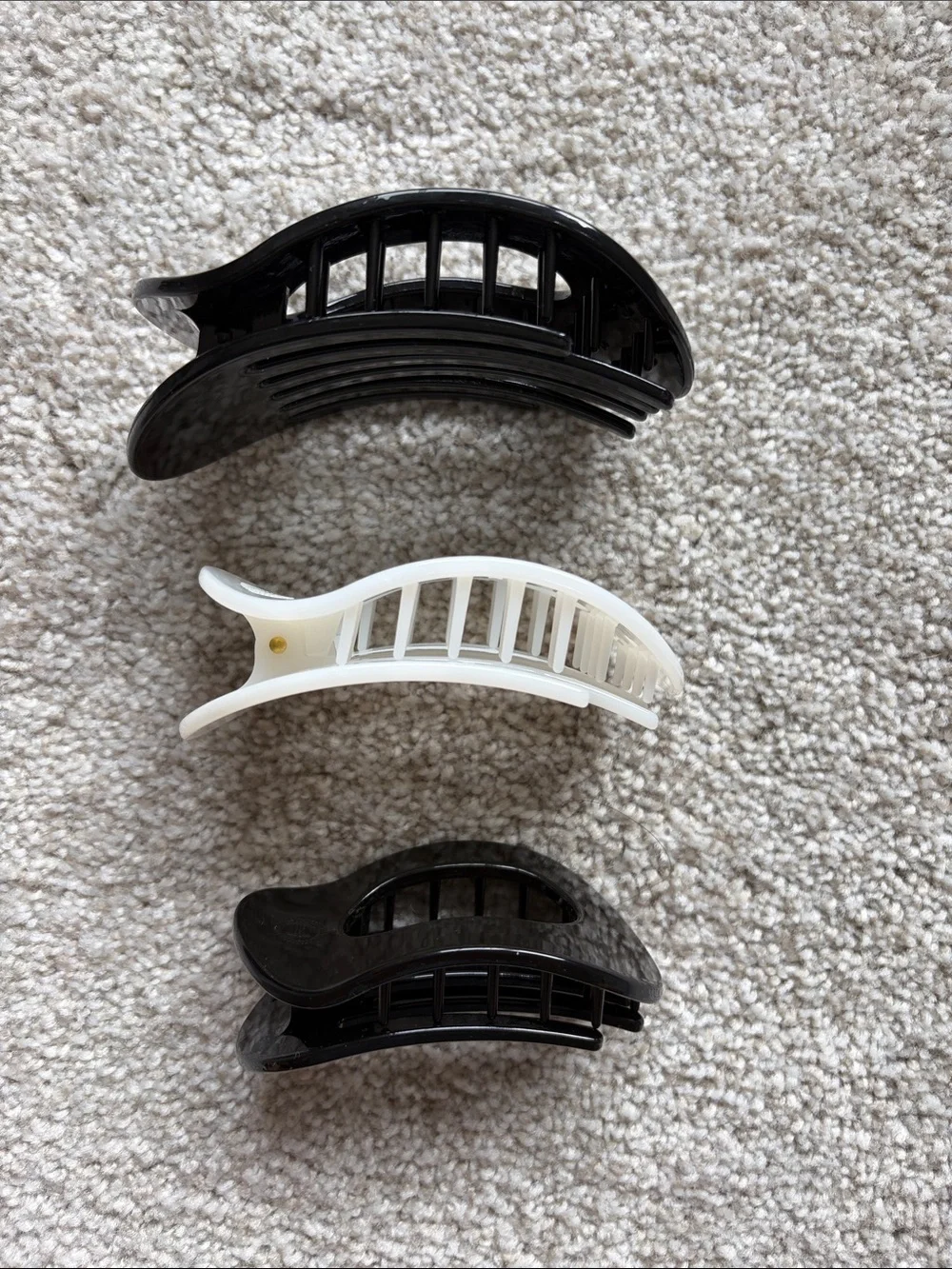 TELETIES - Large Flat Round Clips - Pack of 3- large, medium, and small